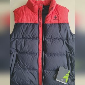 True North Strong Red and Black Puffer Vest-with Tag, Not Worn